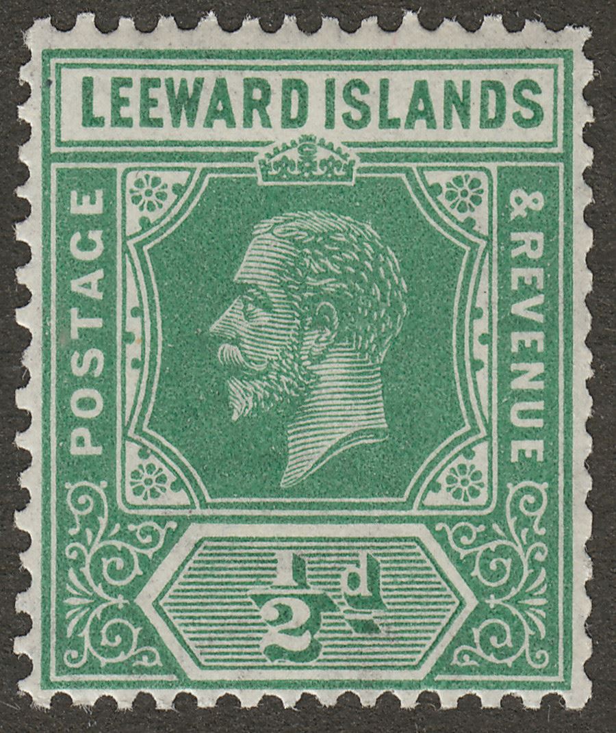 Leeward Islands 1931 KGV ½d Blue-Green Die I Mint SG82