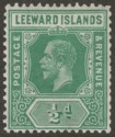 Click for more photos and details Leeward Islands 1931 KGV ½d Blue-Green Die I Mint SG82