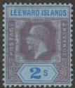 Leeward Islands 1922 KGV 2sh Purple and Blue on Blue Mint SG74