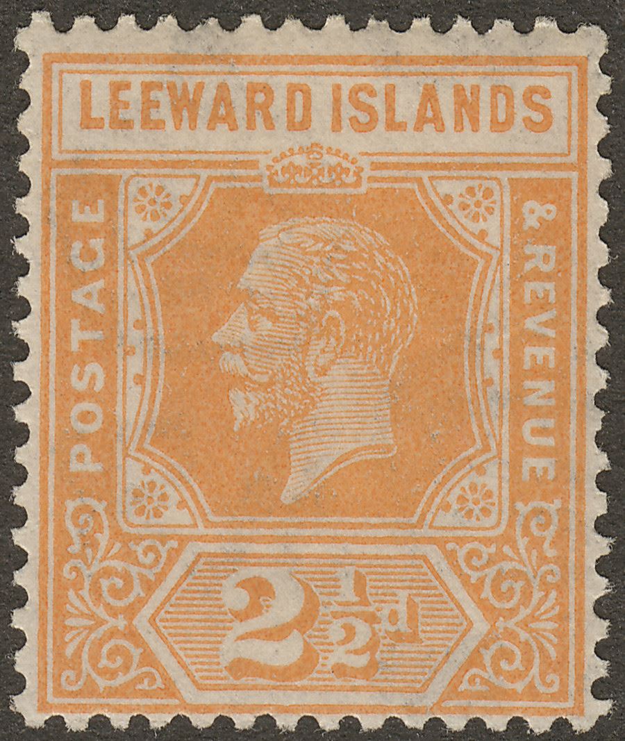 Leeward Islands 1923 KGV 2½d Orange-Yellow Mint SG66