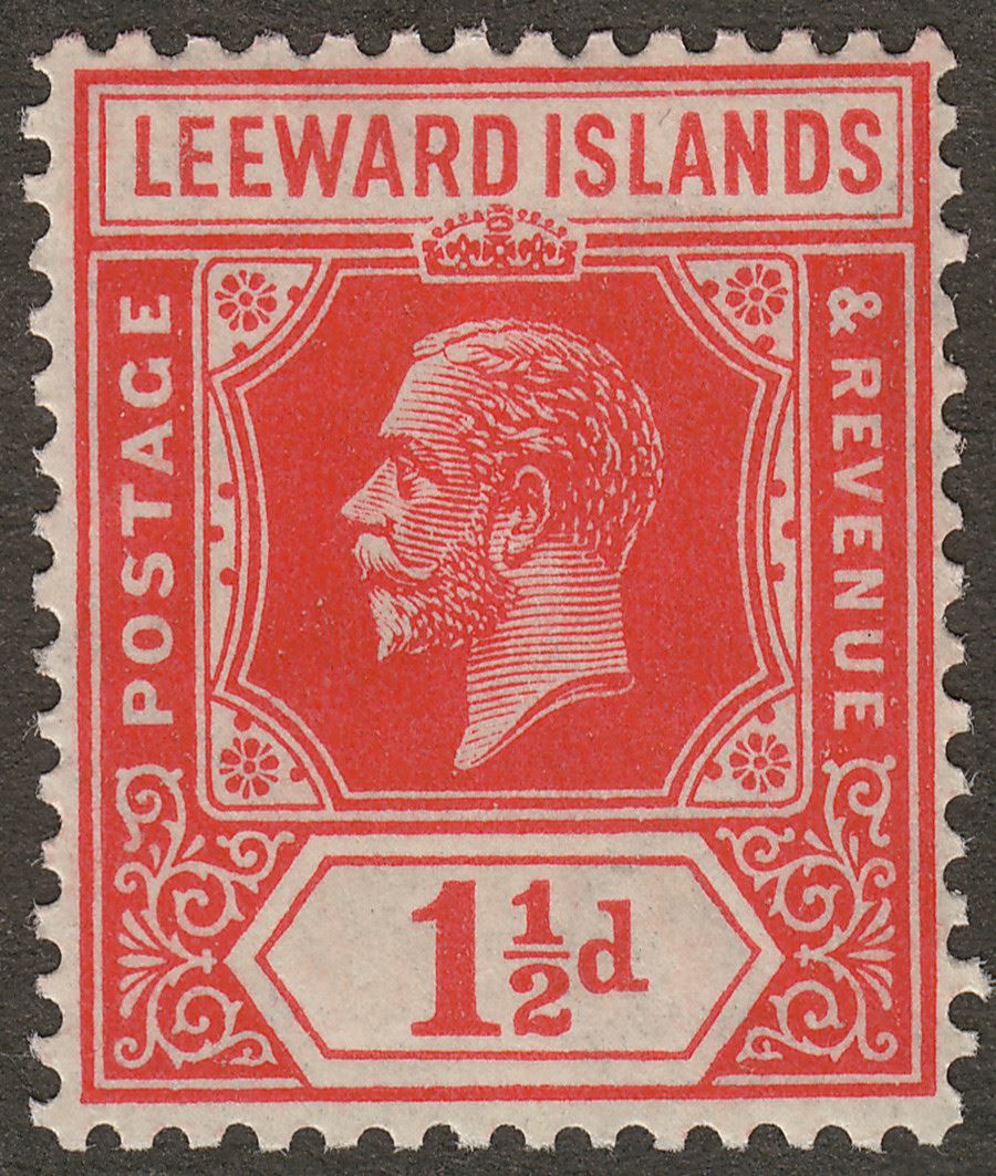 Leeward Islands 1926 KGV 1½d Carmine-Red Mint SG63