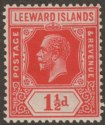 Click for more photos and details Leeward Islands 1926 KGV 1½d Carmine-Red Mint SG63