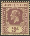Leeward Islands 1927 KGV 3d Purple on Yellow Mint SG69