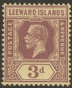 Click for more photos and details Leeward Islands 1927 KGV 3d Purple on Yellow Mint SG69