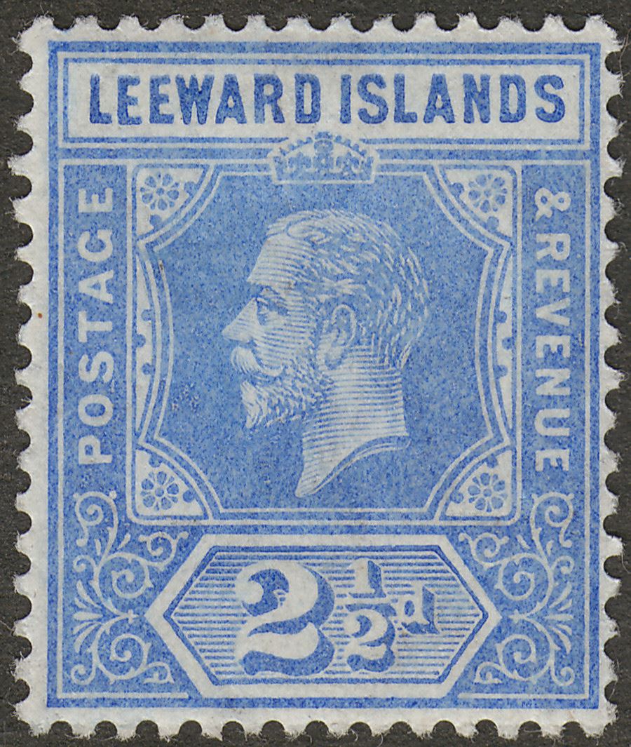 Leeward Islands 1913 KGV 2½d Bright Blue Mint SG50