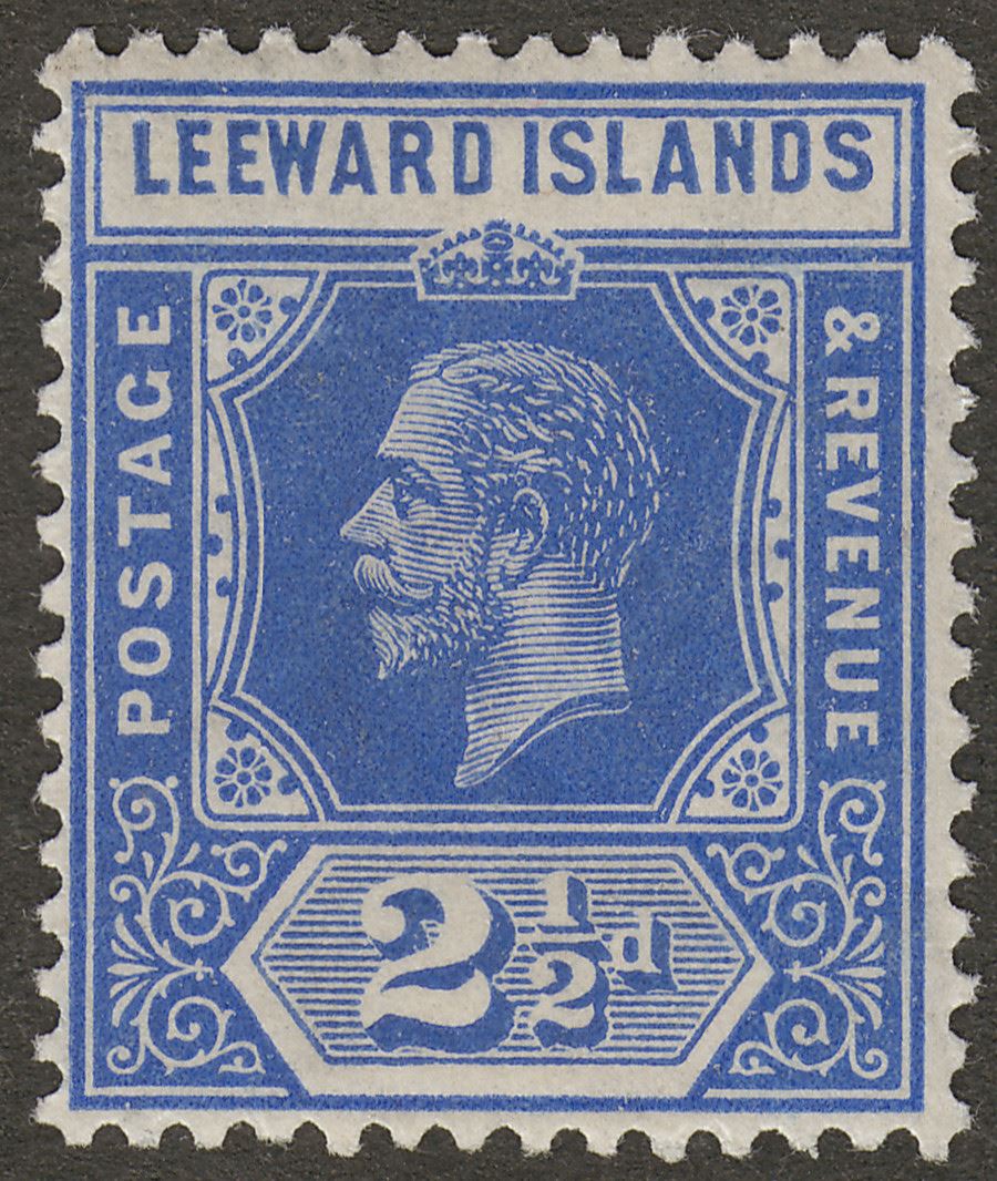 Leeward Islands 1914 KGV 2½d Deep Bright Blue Mint SG50a