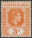 Leeward Islands 1938 KGVI 3d Orange Chalky Mint SG107