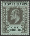 Click for more photos and details Leeward Islands 1911 KEVII 1sh Black on Green Mint SG43
