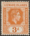 Leeward Islands 1938 KGVI 3d Orange Chalky Mint SG107