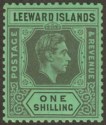 Leeward Islands 1938 KGVI 1sh Black on Emerald Chalky Mint SG110