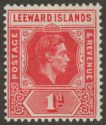 Click for more photos and details Leeward Islands 1938 KGVI 1d Scarlet Die A Mint SG98