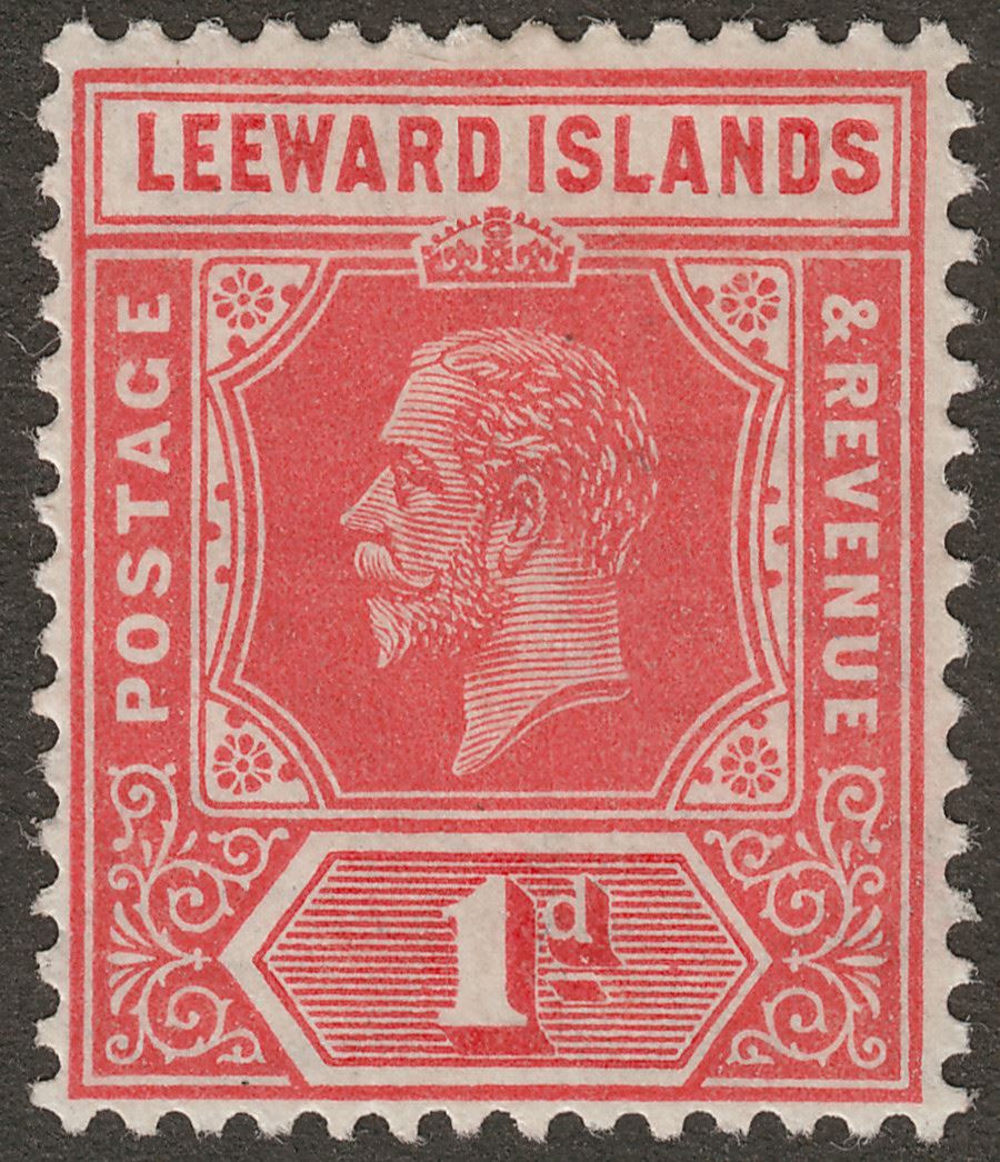 Leeward Islands 1931 KGV 1d Bright Scarlet Die I Mint SG83