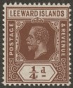 Leeward Islands 1912 KGV ¼d Deep Brown Mint SG46