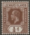 Leeward Islands 1912 KGV ¼d Deep Brown Mint SG46