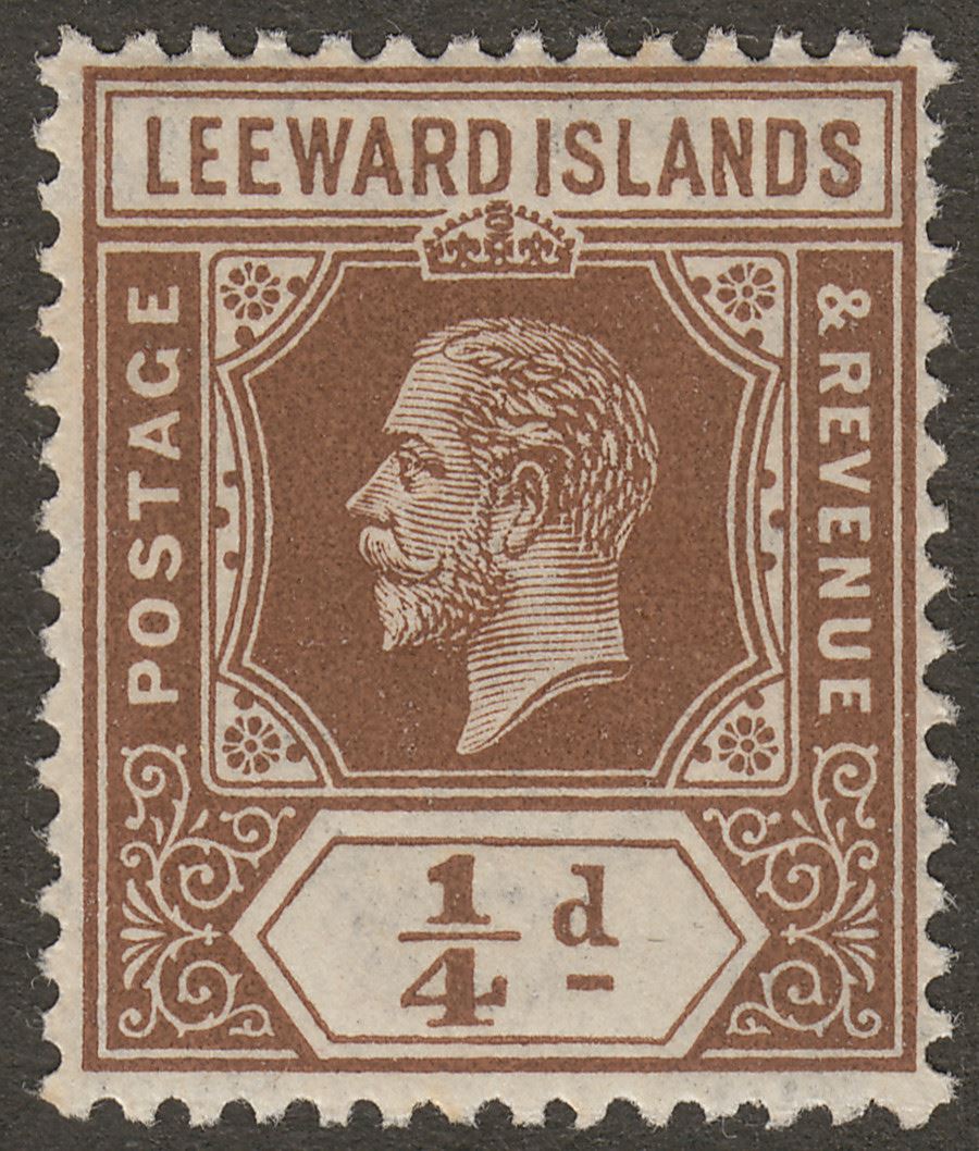 Leeward Islands 1912 KGV ¼d Brown Mint SG46