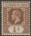 Leeward Islands 1912 KGV ¼d Brown Mint SG46