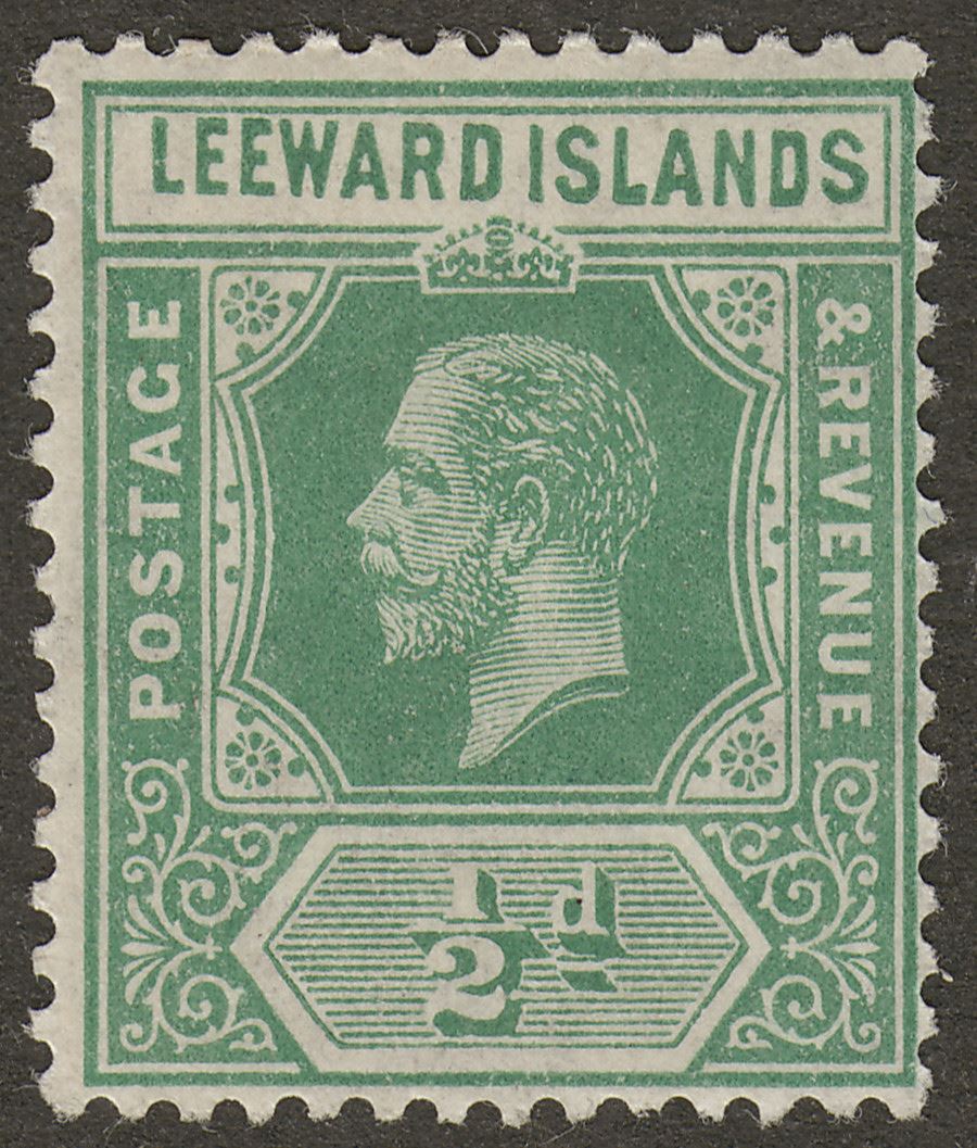 Leeward Islands 1912 KGV ½d Yellow-Green Mint SG47