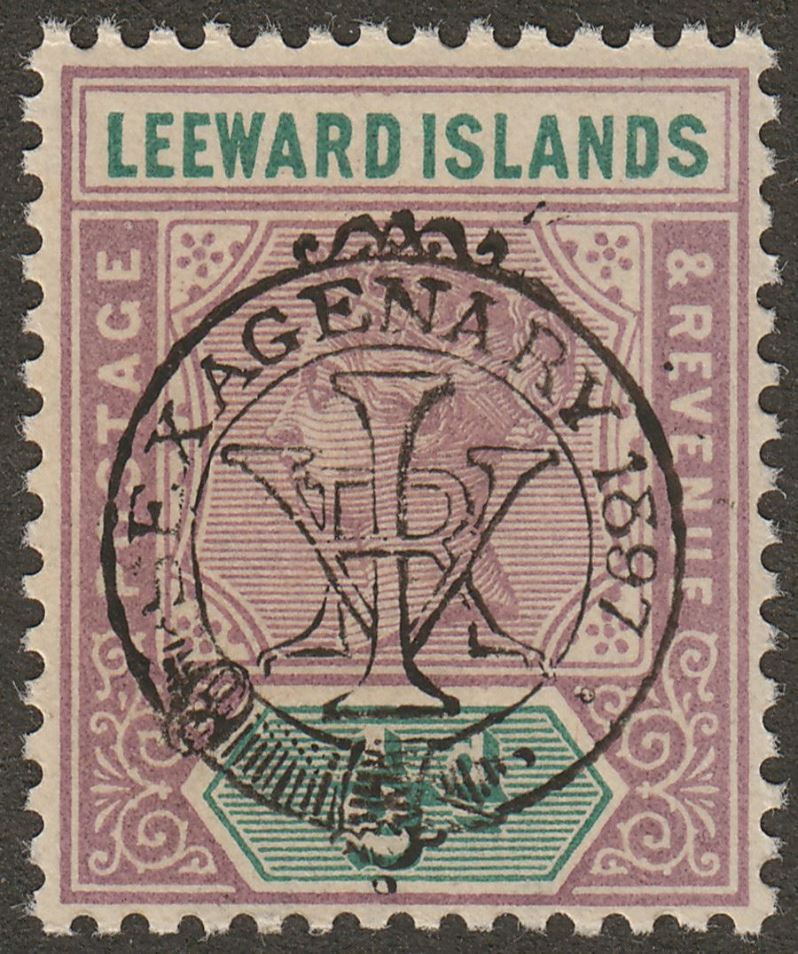 Leeward Islands 1897 QV Jubilee Overprint ½d Dull Mauve and Green Mint SG9