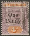 Leeward Islands 1902 QV 1d on 4d Dull Mauve and Orange Used SG17