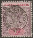 Click for more photos and details Leeward Islands 1897 QV Jubilee Overprint 1d Dull Mauve and Rose Used SG10