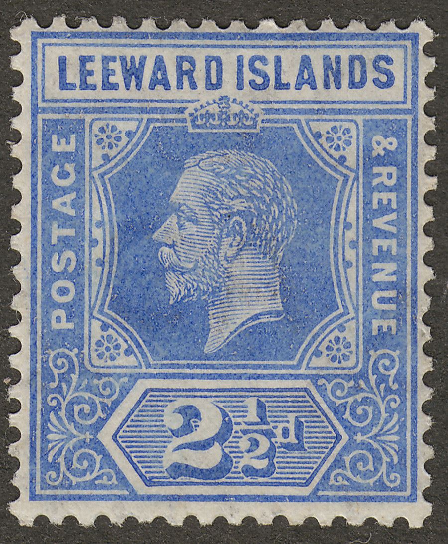 Leeward Islands 1913 KGV 2½d Bright Blue Mint SG50