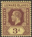 Leeward Islands 1913 KGV 3d Purple on Yellow with White Back Mint SG51a