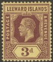 Click for more photos and details Leeward Islands 1913 KGV 3d Purple on Yellow with White Back Mint SG51a