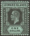 Leeward Islands 1913 KGV 1sh Black on Green Mint SG54