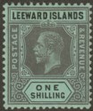 Click for more photos and details Leeward Islands 1913 KGV 1sh Grey and Black on Green Mint SG54
