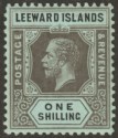 Leeward Islands 1917 KGV 1sh Black on Blue-Green with Olive Back Mint SG54b
