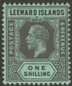 Leeward Islands 1913 KGV 1sh Grey and Black on Green Mint SG54