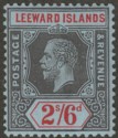 Click for more photos and details Leeward Islands 1913 KGV 2sh6d Grey-Black and Red on Blue Mint SG56