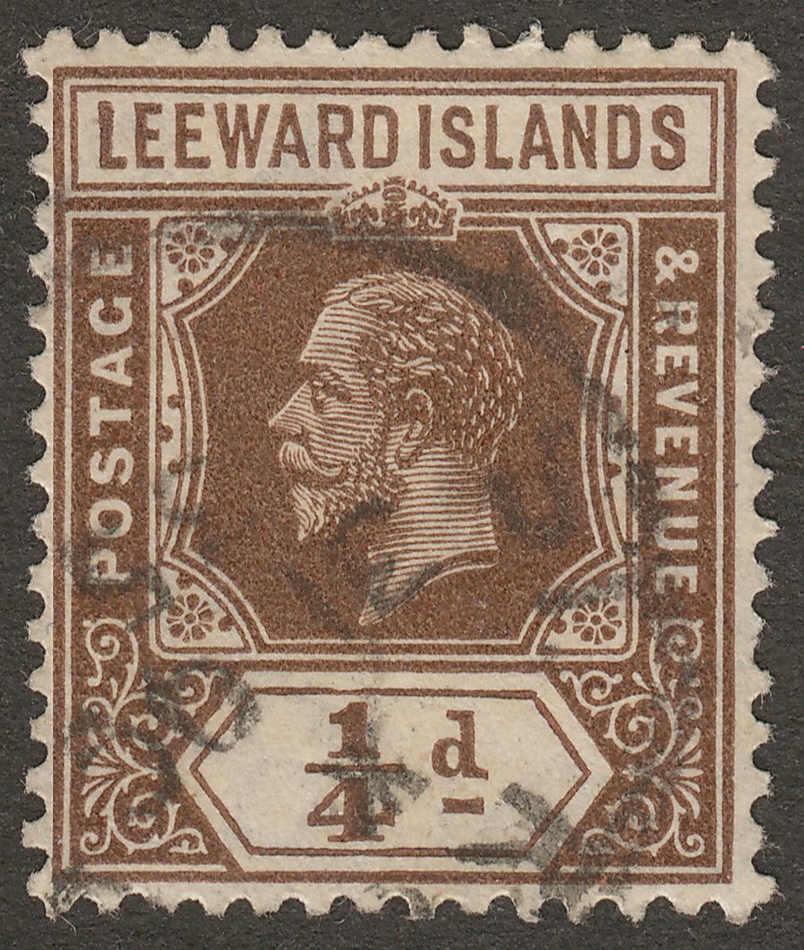 Leeward Islands 1931 KGV ¼d Brown Die I Used SG81