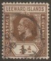 Click for more photos and details Leeward Islands 1931 KGV ¼d Brown Die I Used SG81