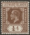 Click for more photos and details Leeward Islands 1931 KGV ¼d Brown Die I Mint SG81