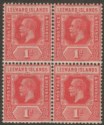 Leeward Islands 1929 KGV 1d Carmine-Red Block of Four Mint SG60