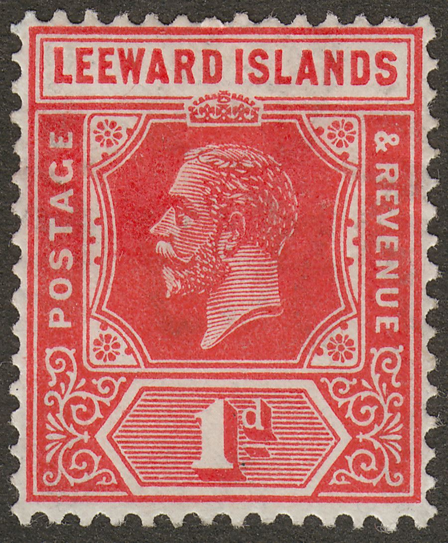 Leeward Islands 1929 KGV 1d Bright Scarlet Mint SG62