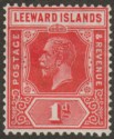 Click for more photos and details Leeward Islands 1929 KGV 1d Bright Scarlet Mint SG62