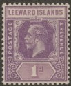 Leeward Islands 1922 KGV 1d Dull Violet and Lilac Mint SG62