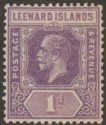 Leeward Islands 1922 KGV 1d Dull Violet and Lilac Mint SG62