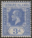 Click for more photos and details Leeward Islands 1923 KGV 3d Light Ultramarine Mint SG68