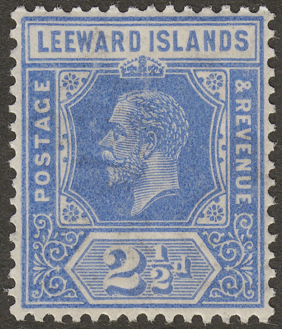 Leeward Islands 1931 KGV 2½d Bright Blue Die I Mint SG85