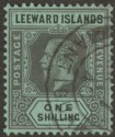 Leeward Islands 1913 KGV 1sh Grey and Black on Green Used SG54