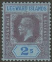 Leeward Islands 1922 KGV 2sh Purple and Blue on Blue Mint SG74