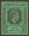 Leeward Islands 1938 KGVI 1sh Black on Emerald Chalky Mint SG110