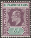 Leeward Islands 1908 KEVII ½d Dull Purple and Green on Chalky Paper Mint SG29a