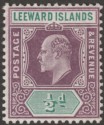 Click for more photos and details Leeward Islands 1908 KEVII ½d Dull Purple and Green on Chalky Paper Mint SG29a
