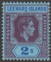 Click for more photos and details Leeward Islands 1947 KGVI 2sh Deep Purple and Blue on Blue Ordinary Mint SG111ab