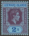 Leeward Islands 1947 KGVI 2sh Deep Purple and Blue on Blue Ordinary Mint SG111ab