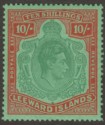 Leeward Islands 1947 KGVI 10sh Deep Green and Dp Vermilion Ord Paper Mint SG113c
